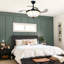 42" Vintage Ceiling Fan With Led Light For Dining Room & Living Room