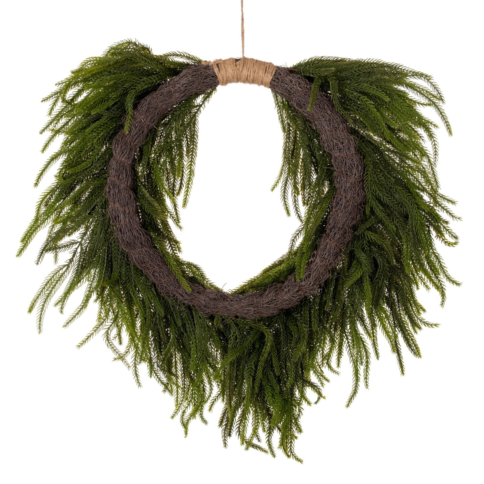  30" Green Norfolk Pine Wreath., 24" x 24" 
