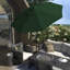 Parasol de patio en bronze 11 pieds avec manivelle en aluminium nervuré en vert forêt Sunbrella-1548542983