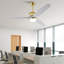 Ventilateur de plafond d'intérieur avec lumière DEL à intensité variable et télécommande - Pales en bois massif de 52 pouces en blanc classique, moteur à courant continu réversible pour chambre à coucher, salon