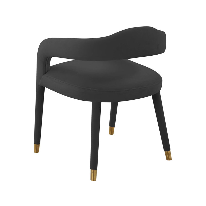 Chaise en velours noir Cynthia, Noir