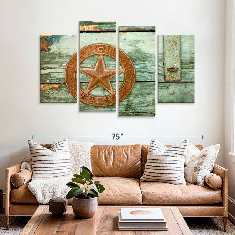 Lelar Rusted Texas Star, 42" H x 68" W