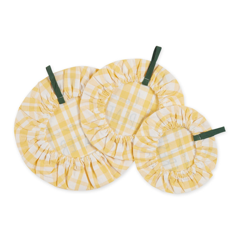Design Imports 3 - Piece Fabric Cover Set, Yellow