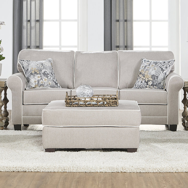 Parkville 83" Round Arm Sofa, Coast Almond