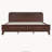 Solid Pine Queen Size Bed, Dark Walnut-1654718217