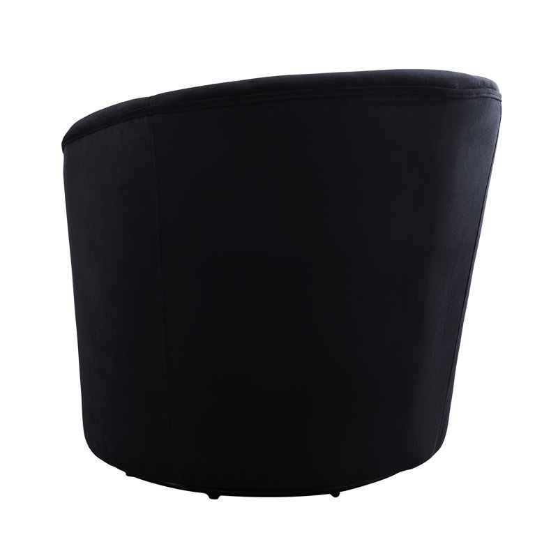 Tybalt Velvet Swivel Slipper Chair, Black
