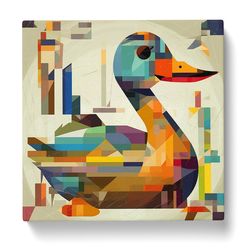 Duck Constructivism - Wrapped Canvas, 35cm H x 35cm W x 3cm D