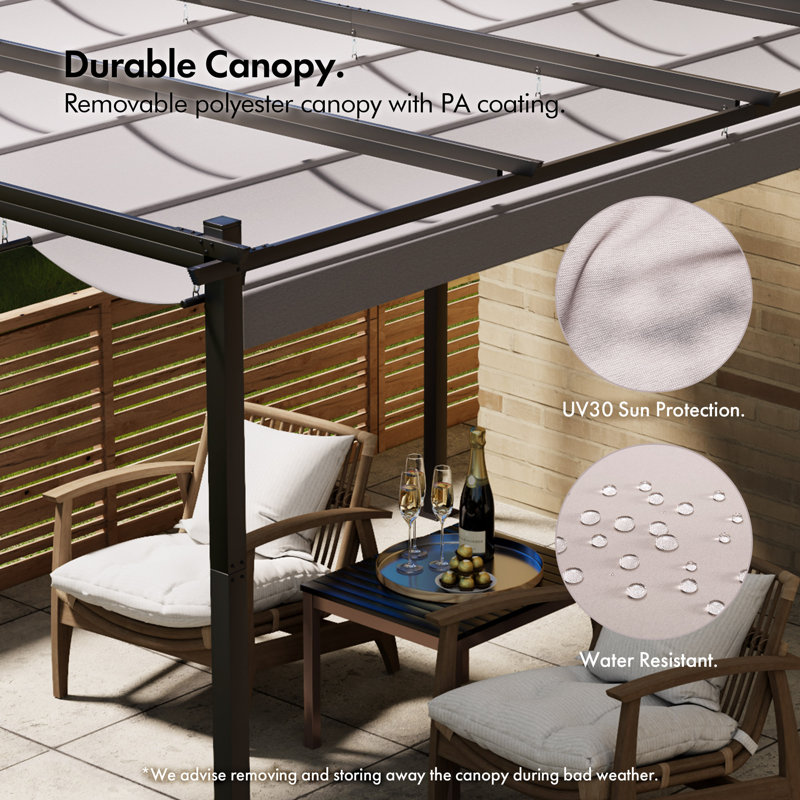 Vonhaus 3m x 3m Steel Pergola
