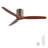 52 Inch American Farmhouse Rustic Solid Wood Low Profile Flush Mount Ceiling Fan without Light - Bronze