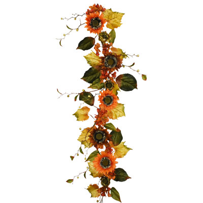 60" Sunflower Terracotta Hydrangea Garland