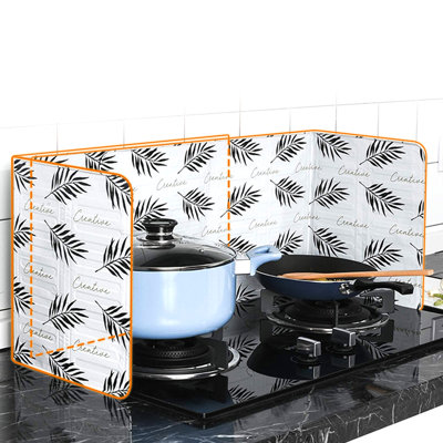 Foldable Aluminum Oil Splatter Guard Plates (White)