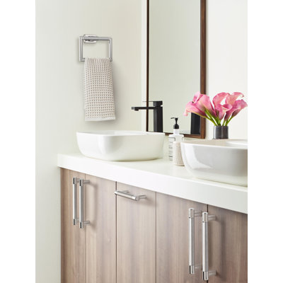 Esquire 6-5/16 inch (160mm) Center-to-Center Polished Nickel/Stainless Steel Cabinet Pull