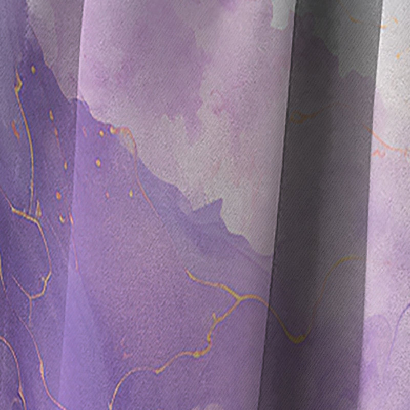 Panneau de rideau abstrait, motif de collage mauve à motif occultant - mauve et bleu Mystic Melody II, L 52 po x L 63 po