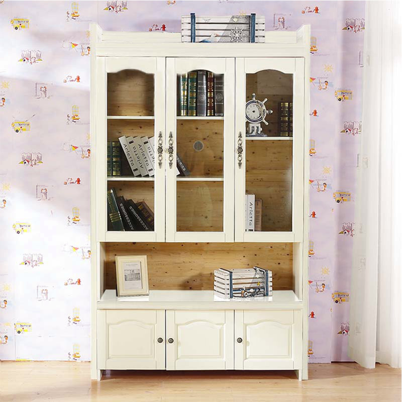 Bibliothèque moderne de style champêtre, Crème, crème