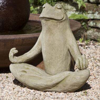 Hi-Line Gift Frog Sitting in Lotus Position Statue - Multicoloured