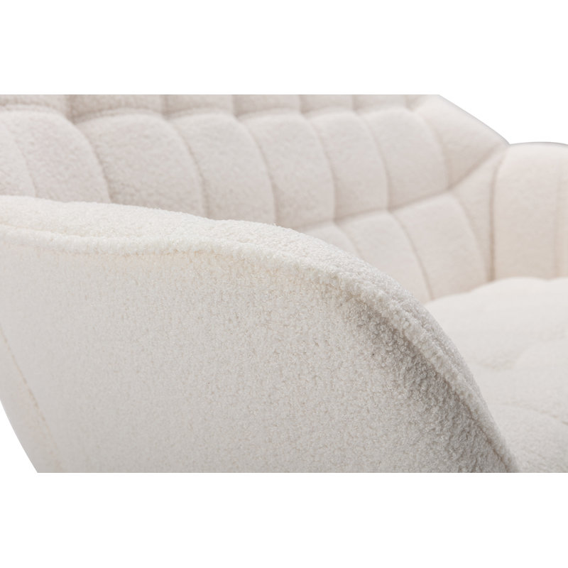 Canapé à accoudoirs carrés 48,75 po Lisander, 100 % polyester blanc