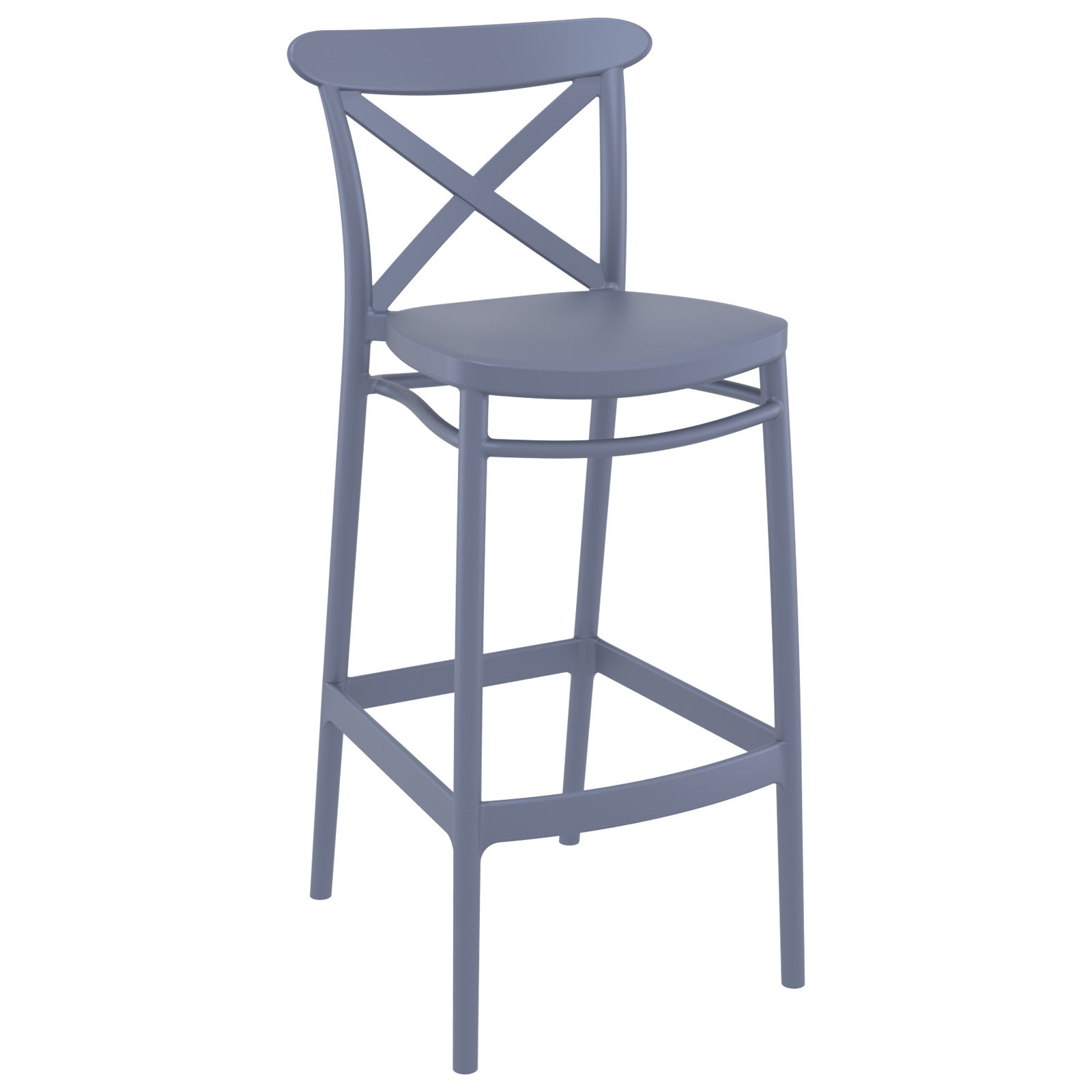 Bijou Outdoor Bar Stool, Dark Gray, Bar Stool (29.5" Seat Height)