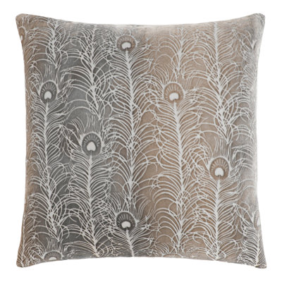 Peacock Feather Square Velvet Pillow Cover & Insert