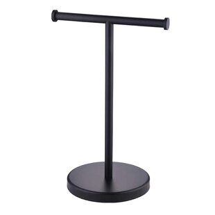 Black Paper Towel Holder Countertop,Heavier Base(2.65 LBS) Stainless Steel  Kitchen Paper Towel Holder Stand,Easy One Hand Tearing Paper Towel