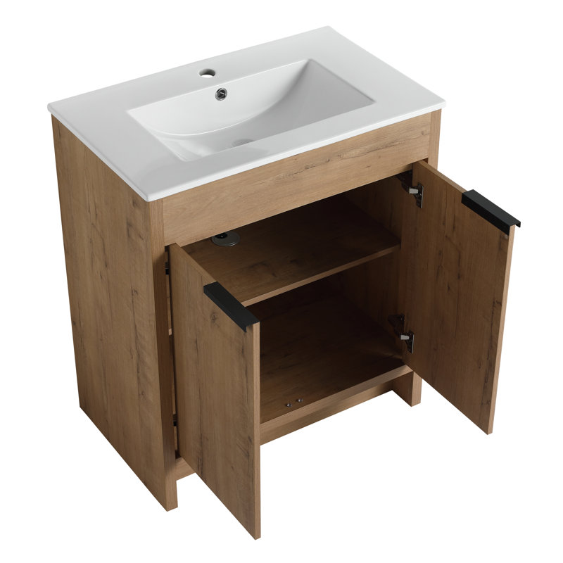 Meuble-lavabo simple 30 po avec comptoir en céramique