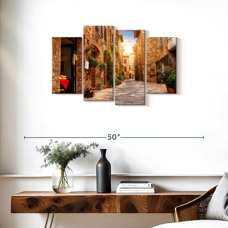 Rue Nicci à Pienza, H 22 po x l 36 po