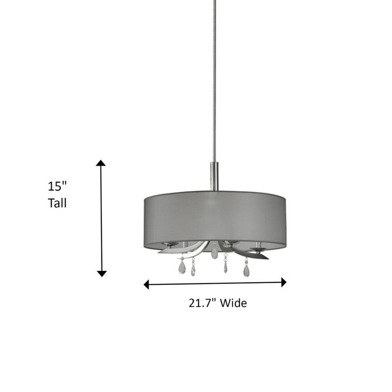 Diane 4 - Light Drum Chandelier, Chrome