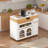 Rolling Kitchen Island With Extra-Long Folding Top, Drawers, Cabinets, Power Outlet And Lockable Wheels-1329051475