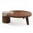 Irregular Round Solid Wood Walnut Coffee Table