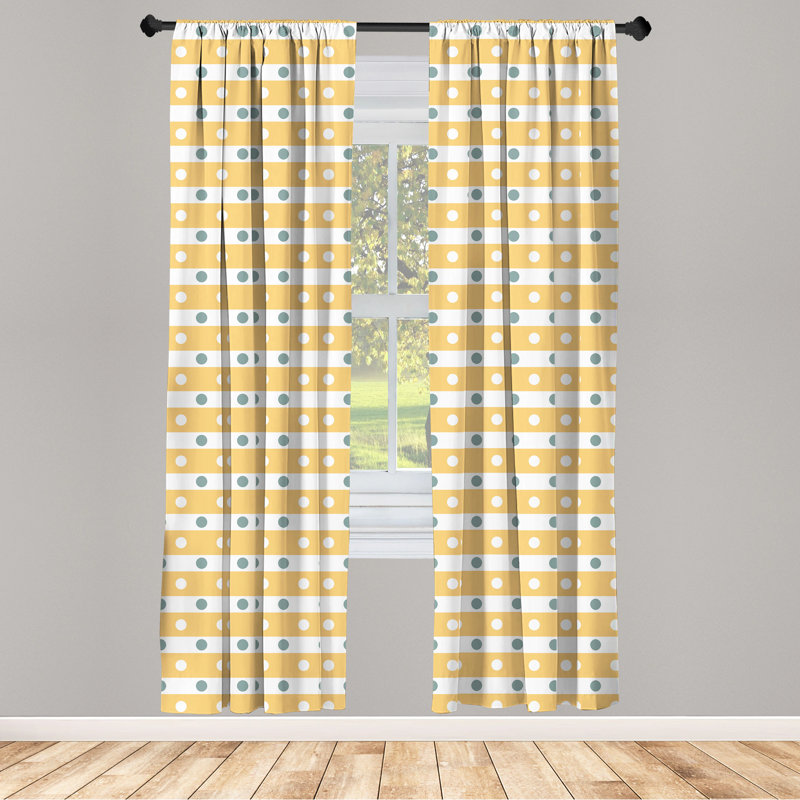 Polka Dot Semi-Sheer Rod Pocket Sliding Panel, 28" x 63"