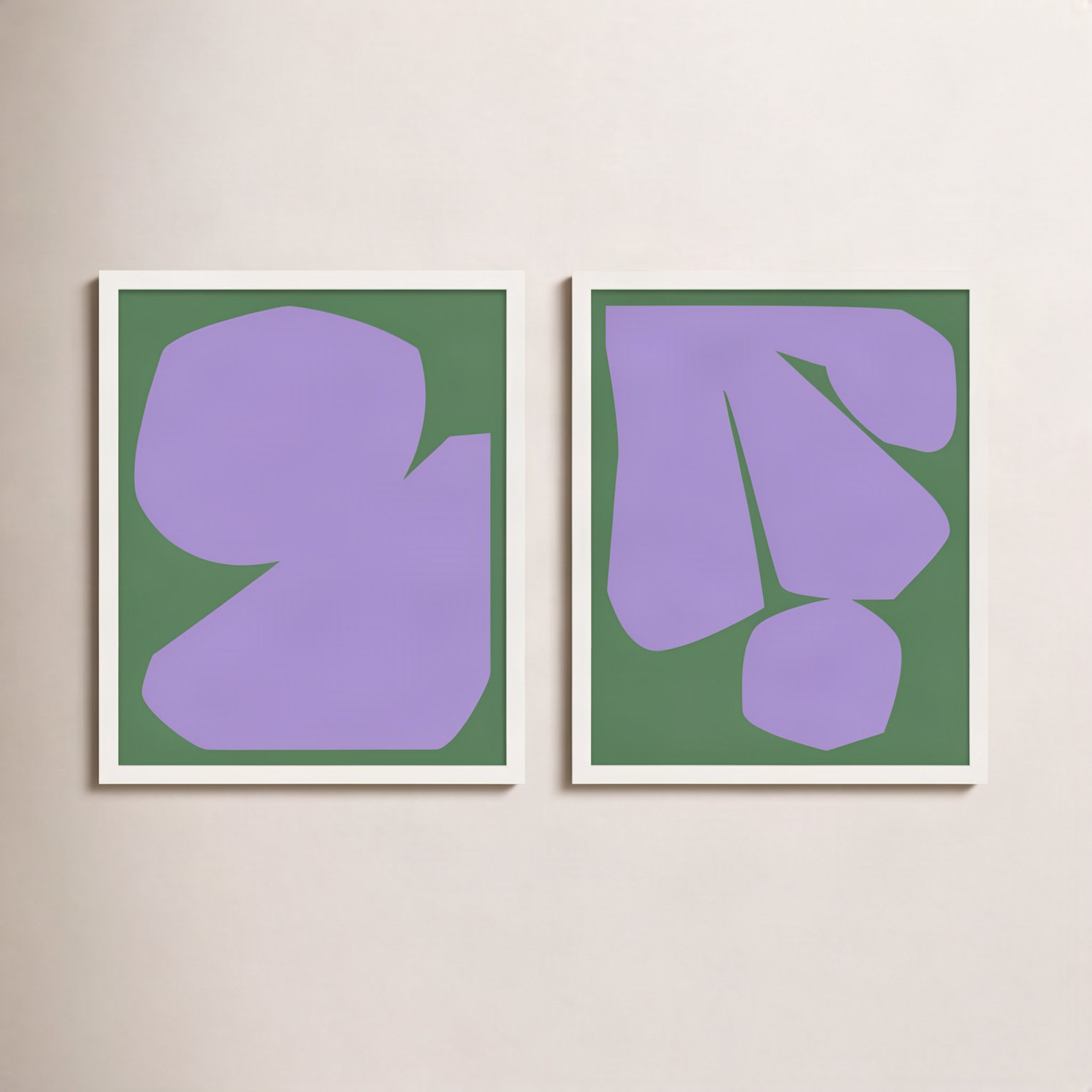 Element 2-Piece Print Set by Michael Kempen, 38"H x 30"W x 1.25"D, White Framed