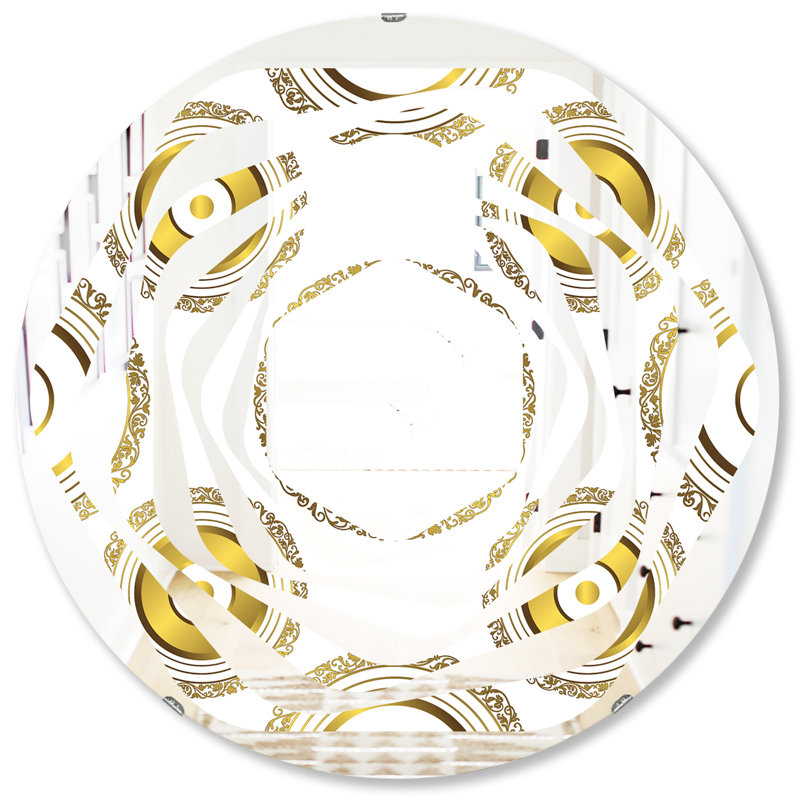 Miroir mural sans cadre i glam à motif circulaire i whirl, 23,6 po x 23,6 po