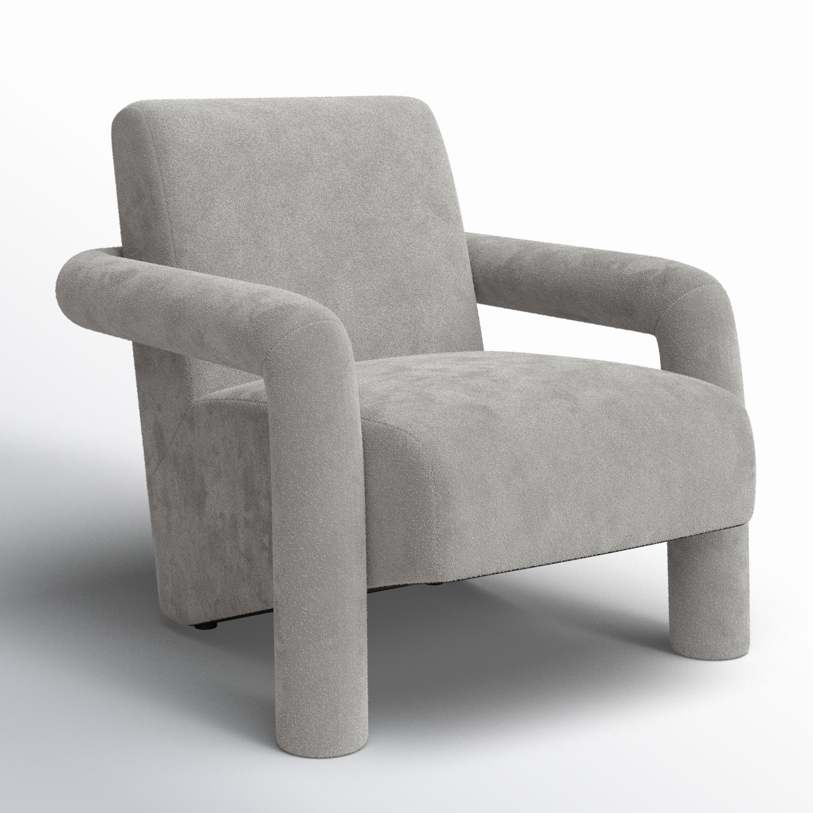 Batula Upholstered Armchair, Gray Boucle