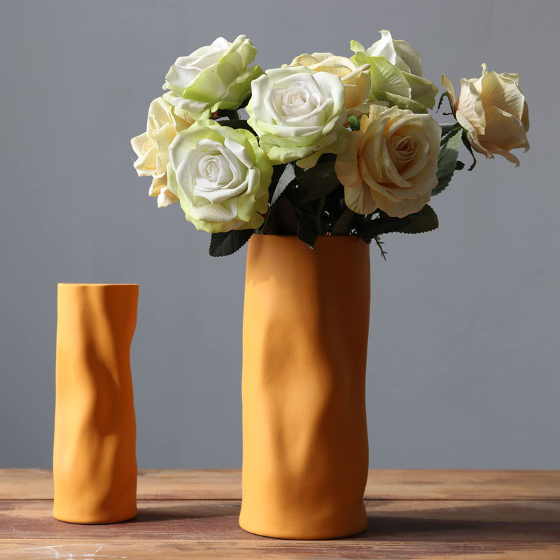 Ensemble de vases de table en céramique 2 pièces Callison, Orange
