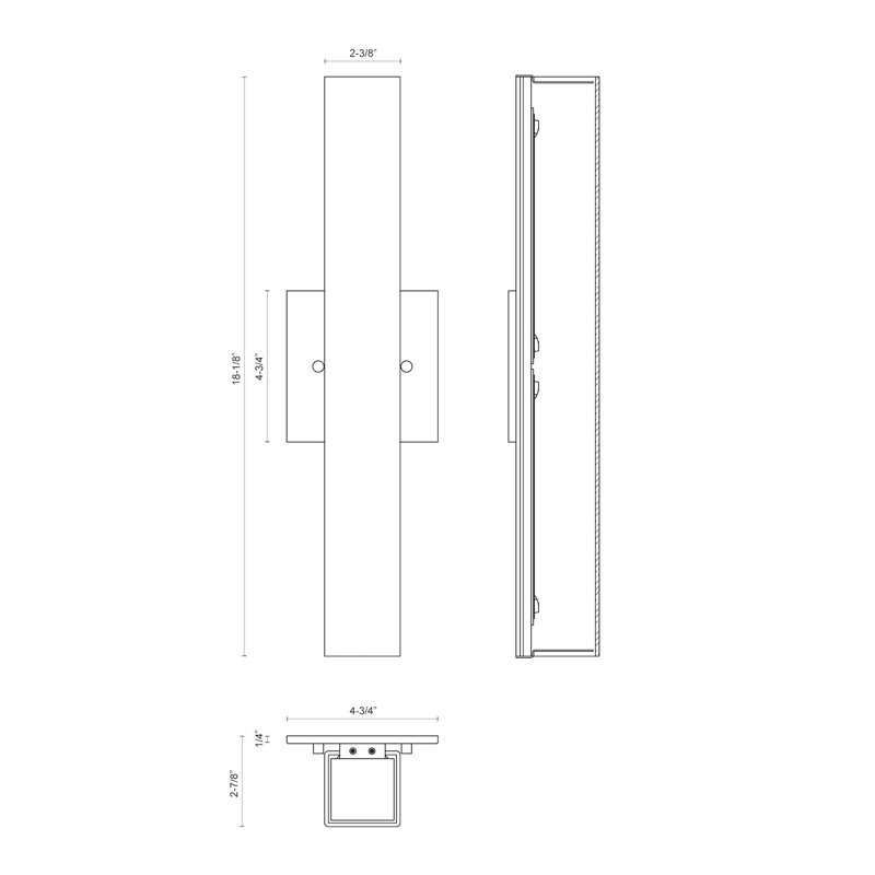 1 - Light LED Bath Sconce, Black