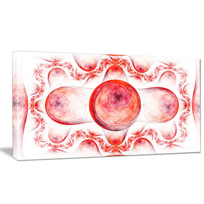 " Red Exotic Pattern On White "