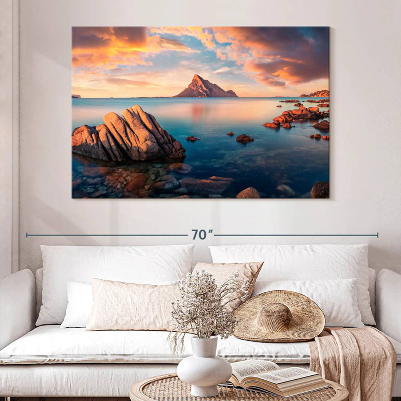 Gillard, île de la mer, paysage marin, H 34 po x l 51 po