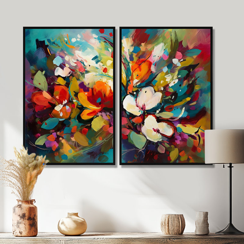 Thiele - art mural rouge, Black, 36" H x 48" W, Impression encadrée flottante