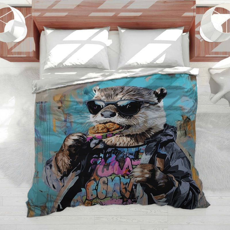 Otter Bedding Animal Comforter Rustic, Twin Comforter