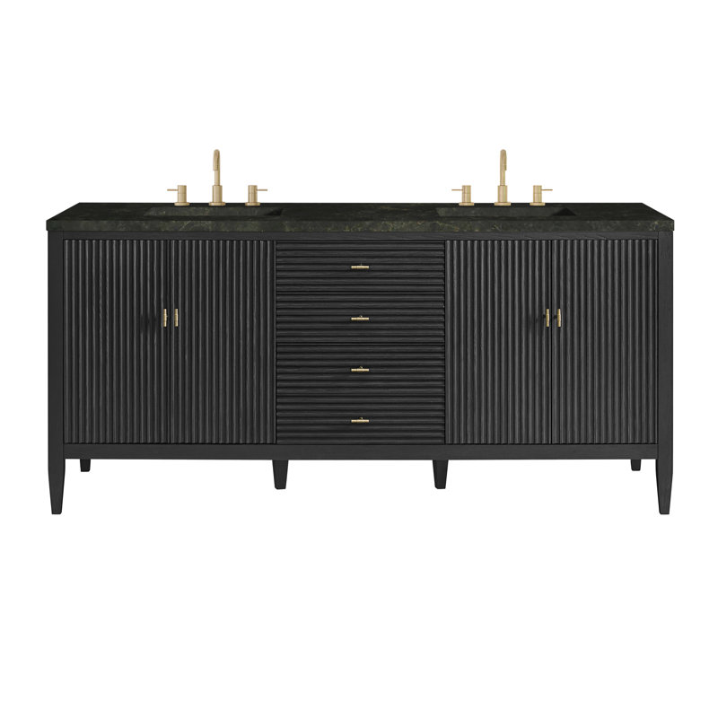 Myrrin 72'' W Double Vanity, Carbon Oak, Phantome Eclos, 8" Widespread