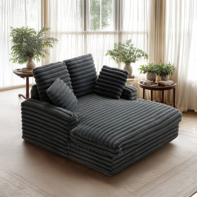 Plush Sofa Bed Chair For Living Room – Sleeper Chair With Armrests & Throw Pillows, Convertible Indoor Chair Bed, Comfortable Folding Lounge Chair by Mercer41