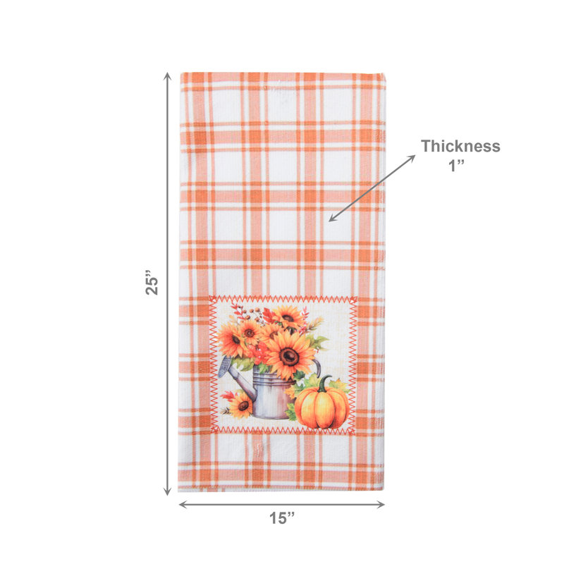Ensemble de 6 serviettes en microfibre tournesol orange et citrouille, Orange