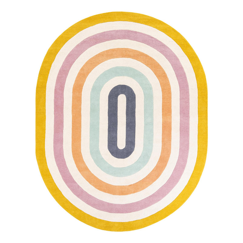 Latitude Run® Hand Tufted Wool Rug, Oval 7'10" x 10'
