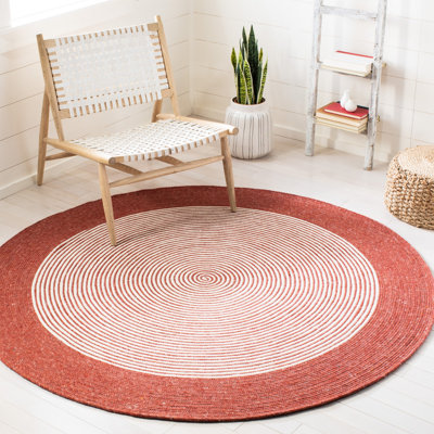 Tapis en laine / coton tissé à la main rouge / ivoire Mccollum