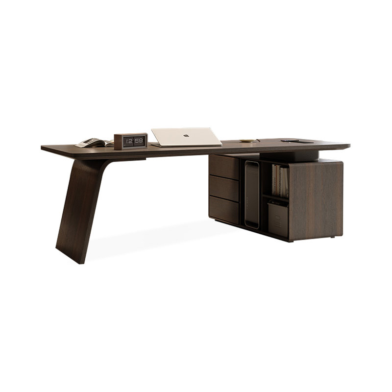 Bureau rectangulaire en bois manufacturé Coffee, H 29,53 po x l 78,74 po x P 31,5 po