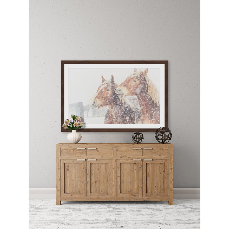 « happy chevaux », reproduction d’art encadrée, H 24 po x l 36 po x P 1,5 po