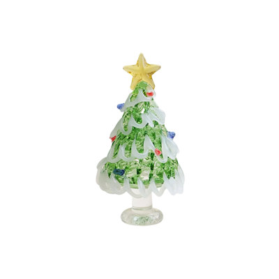 Mini Handmade Glass Christmas Tree Ornament  Small Desktop Crystal Xmas Tree Table Decor For  Decoration