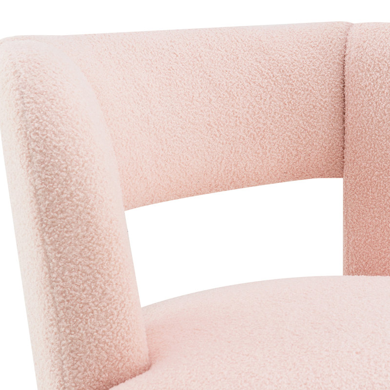Fauteuil en tissu pivotant à 360 ° - rose, confortable pour le décor du salon
