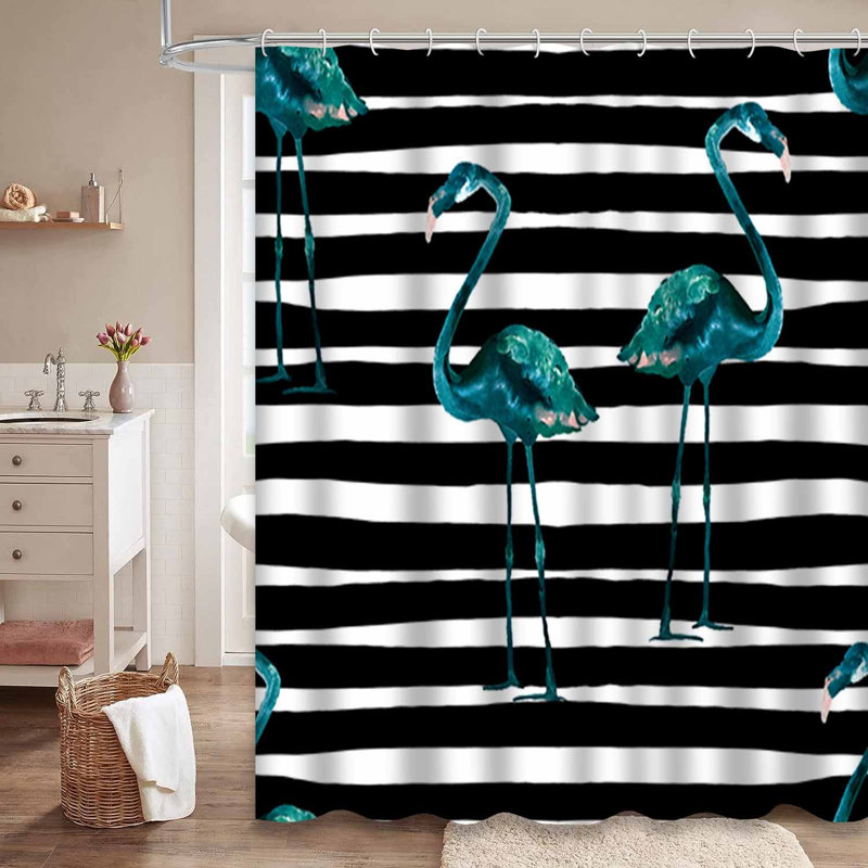 Aquarelle flamant rose sans soudure avec 12 crochets, L 72 po x l 78 po