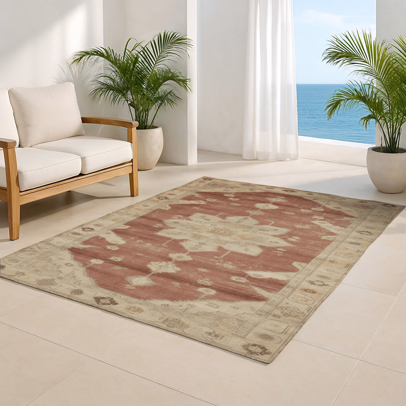 Tapis intérieur et extérieur brun Overdyed, Rectangulaire 2 pi x 3 pi
