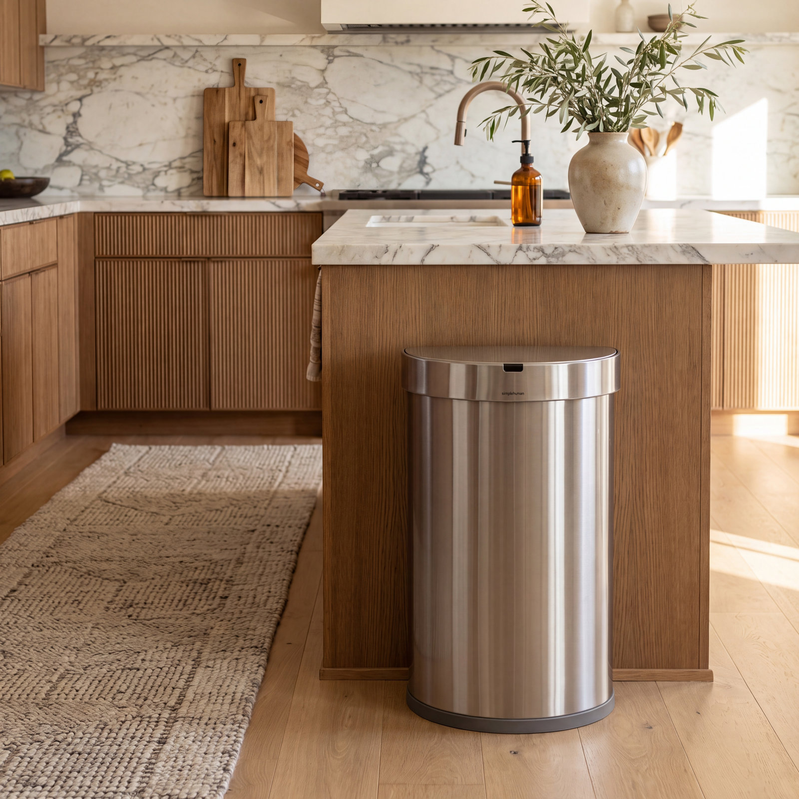 simplehuman 12gal Motion Sensor Trash Can, Brushed